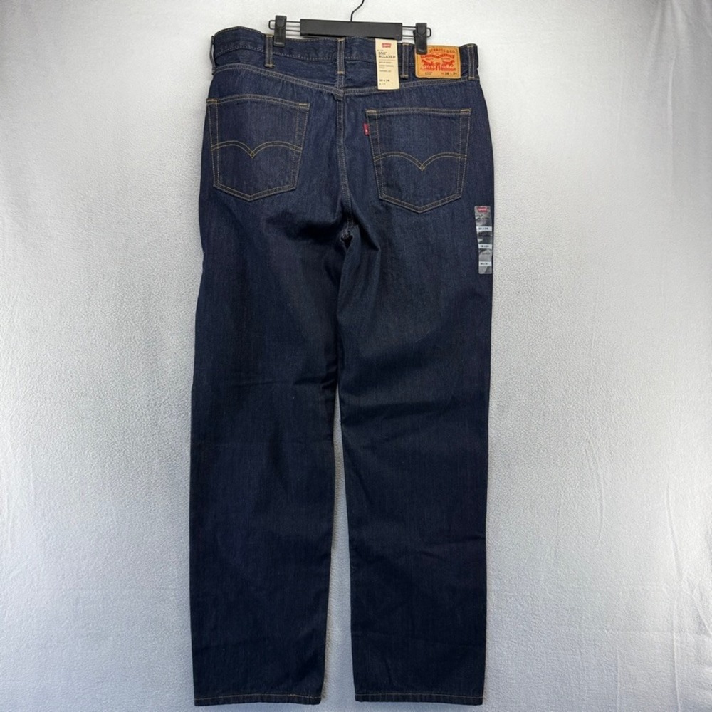 Levis Jeans Mens 38x34 Blue 550 Relaxed Fit Denim Cotton Dark Wash Cotton NEW